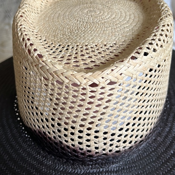 NEW Freya Eclipse Charcoal Dip Dyed Hand Woven Straw Wide Brim Hat - Picture 11 of 12